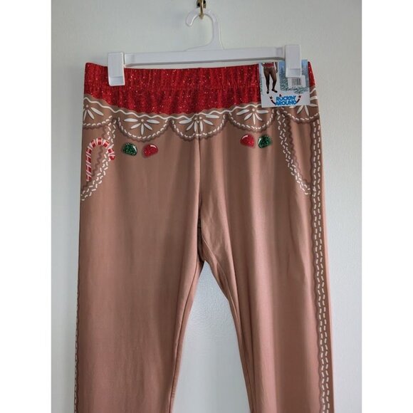 Christmas Gingerbread Leggings Size XL Holiday Ugly Christmas Sweater Pajamas - Picture 3 of 7